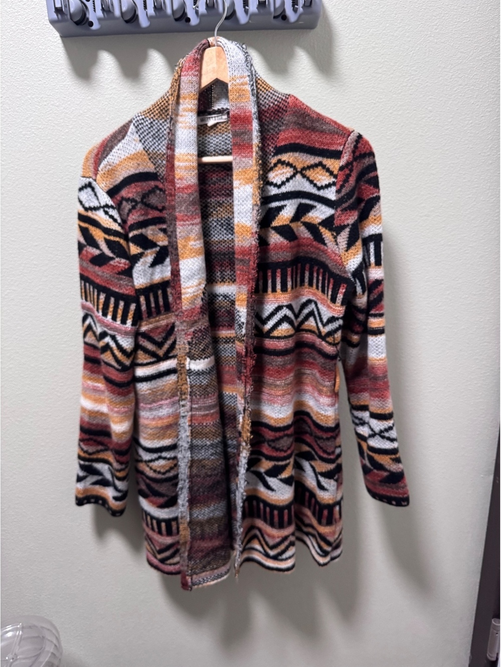 Marceaux & Ellie Women’s LG Southwestern Cardigan Aztec Tribal Open Front Dust